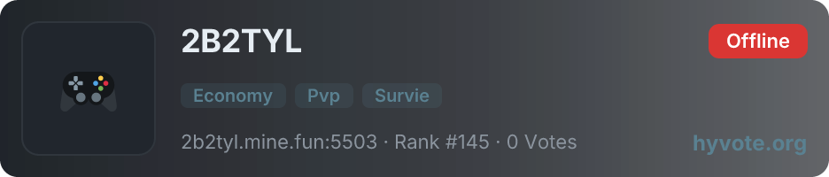 2B2TYL — live Hytale server banner