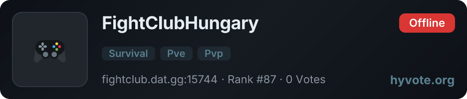 FightClubHungary — live Hytale server banner