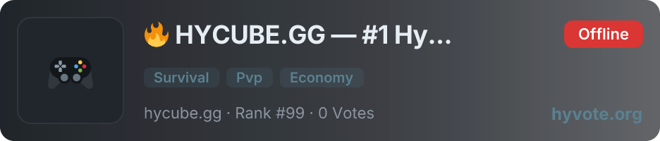 🔥 HYCUBE.GG — #1 Hytale Server — live Hytale server banner