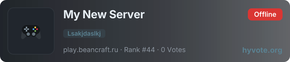 My New Server — live Hytale server banner