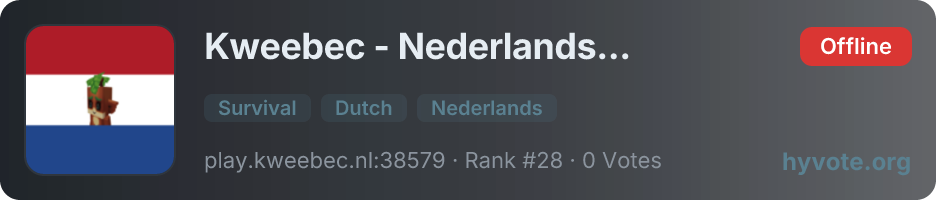 Kweebec - Nederlandse Hytale Server — live Hytale server banner