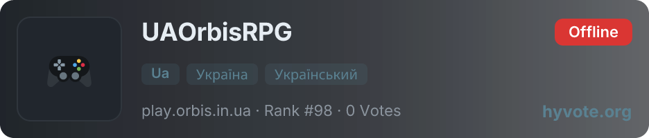 UAOrbisRPG — live Hytale server banner