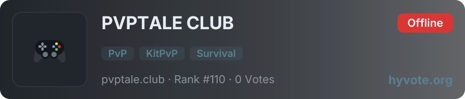 PVPTALE CLUB — live Hytale server banner